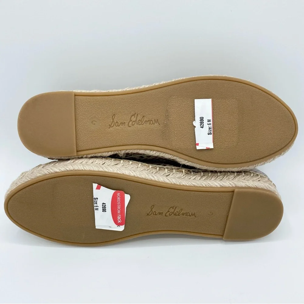 Sam Edelman Sesame Embossed Leather Kesia Espadrille Flat Size 6